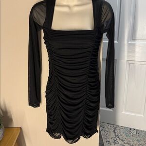 Nasty Gal mesh square neck bodycon dress